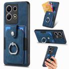 For Infinix Note 30 Retro Skin-feel Ring Card Wallet Phone Case(Blue) - 1