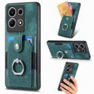 For Infinix Note 30 Retro Skin-feel Ring Card Wallet Phone Case(Green) - 1