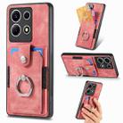 For Infinix Note 30 Retro Skin-feel Ring Card Wallet Phone Case(Pink) - 1