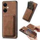 For OnePlus Nord CE3 Lite Retro Leather Card Bag Magnetic Phone Case(Brown) - 1