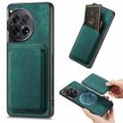 For OnePlus 12 5G Retro Leather Card Bag Magnetic Phone Case(Green) - 1