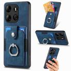 For Tecno Spark GO 2023 Retro Skin-feel Ring Multi-card Wallet Phone Case(Blue) - 1