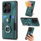 For Tecno Spark GO 2023 Retro Skin-feel Ring Multi-card Wallet Phone Case(Green) - 1