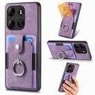 For Tecno Spark GO 2023 Retro Skin-feel Ring Multi-card Wallet Phone Case(Purple) - 1