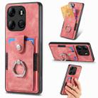 For Tecno Spark GO 2023 Retro Skin-feel Ring Multi-card Wallet Phone Case(Pink) - 1