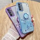 For OPPO Reno6  Pro Gradient Glitter Immortal Flower Ring All-inclusive Phone Case(Purple) - 3