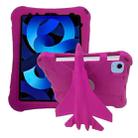 For iPad Air 2022 / 2020 5 10.9 360 Rotation Aircraft Holder EVA Shockproof Tablet Case(RoseRed) - 1