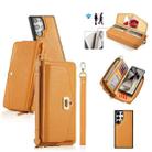 For Samsung Galaxy S24 5G Crossbody Multi-functional Zipper Wallet Litchi Leather Phone Case(Orange) - 1