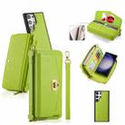 For Samsung Galaxy S23 Ultra 5G Crossbody Multi-functional Zipper Wallet Litchi Leather Phone Case(Green) - 1