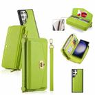 For Samsung Galaxy S23 5G Crossbody Multi-functional Zipper Wallet Litchi Leather Phone Case(Green) - 1