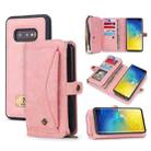 For Samsung Galaxy S10e Multi-functional Zipper Wallet Leather Phone Case(Pink) - 1