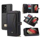 For Samsung Galaxy S21 Ultra 5G Multi-functional Zipper Wallet Leather Phone Case(Black) - 1