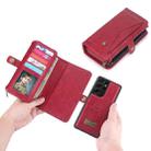For Samsung Galaxy S21 Ultra 5G Multi-functional Zipper Wallet Leather Phone Case(Red) - 4