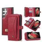 For Samsung Galaxy S23+ 5G Multi-functional Zipper Wallet Leather Phone Case(Red) - 1