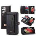 For Samsung Galaxy S23 Ultra 5G Multi-functional Zipper Wallet Leather Phone Case(Black) - 1