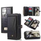 For Samsung Galaxy S24 Ultra 5G Multi-functional Zipper Wallet Leather Phone Case(Black) - 1