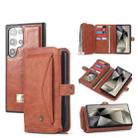 For Samsung Galaxy S24+ 5G Multi-functional Zipper Wallet Leather Phone Case(Orange) - 1