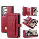 For Samsung Galaxy S24+ 5G Multi-functional Zipper Wallet Leather Phone Case(Red) - 1