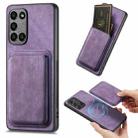 For Samsung Galaxy A31 Retro Leather Card Bag Magnetic Phone Case(Purple) - 1