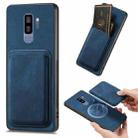 For Samsung Galaxy S9+ Retro Leather Card Bag Magnetic Phone Case(Blue) - 1