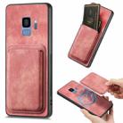 For Samsung Galaxy S9 Retro Leather Card Bag Magnetic Phone Case(Pink) - 1