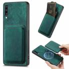 For Samsung Galaxy A70 / A70s Retro Leather Card Bag Magnetic Phone Case(Green) - 1