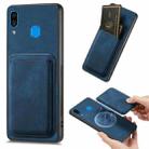 For Samsung Galaxy A30/A20/M10s Retro Leather Card Bag Magnetic Phone Case(Blue) - 1