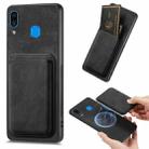 For Samsung Galaxy A30/A20/M10s Retro Leather Card Bag Magnetic Phone Case(Black) - 1