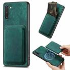 For Samsung Galaxy Note10 Retro Leather Card Bag Magnetic Phone Case(Green) - 1