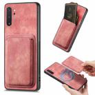 For Samsung Galaxy Note10+ Retro Leather Card Bag Magnetic Phone Case(Pink) - 1
