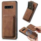 For Samsung Galaxy S10 Retro Leather Card Bag Magnetic Phone Case(Brown) - 1