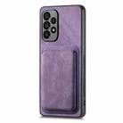 For Samsung Galaxy A12 5G Retro Leather Card Bag Magnetic Phone Case(Purple) - 2