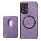 For Samsung Galaxy A12 5G Retro Leather Card Bag Magnetic Phone Case(Purple) - 3