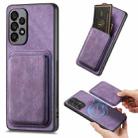 For Samsung Galaxy A33 5G Retro Leather Card Bag Magnetic Phone Case(Purple) - 1
