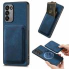 For Samsung Galaxy A41 Retro Leather Card Bag Magnetic Phone Case(Blue) - 1