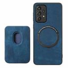 For Samsung Galaxy A41 Retro Leather Card Bag Magnetic Phone Case(Blue) - 3