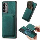 For Samsung Galaxy A41 Retro Leather Card Bag Magnetic Phone Case(Green) - 1