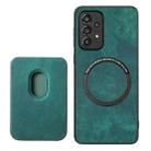For Samsung Galaxy A41 Retro Leather Card Bag Magnetic Phone Case(Green) - 3