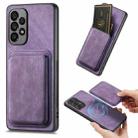 For Samsung Galaxy A72 5G Retro Leather Card Bag Magnetic Phone Case(Purple) - 1