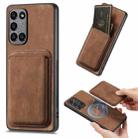 For Samsung Galaxy A21s Retro Leather Card Bag Magnetic Phone Case(Brown) - 1