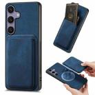 For Samsung Galaxy S25 5G Retro Leather Card Bag Magnetic Phone Case(Blue) - 1
