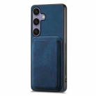 For Samsung Galaxy S25 5G Retro Leather Card Bag Magnetic Phone Case(Blue) - 2