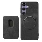 For Samsung Galaxy S25 5G Retro Leather Card Bag Magnetic Phone Case(Black) - 3