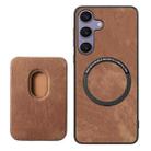 For Samsung Galaxy S25+ 5G Retro Leather Card Bag Magnetic Phone Case(Brown) - 3