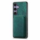 For Samsung Galaxy S25+ 5G Retro Leather Card Bag Magnetic Phone Case(Green) - 2