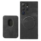 For Samsung Galaxy S25 Ultra 5G Retro Leather Card Bag Magnetic Phone Case(Black) - 3