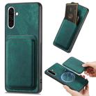 For Samsung Galaxy A36 Retro Leather Card Bag Magnetic Phone Case(Green) - 1