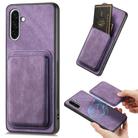 For Samsung Galaxy A36 Retro Leather Card Bag Magnetic Phone Case(Purple) - 1