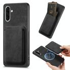 For Samsung Galaxy A36 Retro Leather Card Bag Magnetic Phone Case(Black) - 1