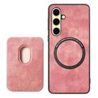 For Samsung Galaxy A56 5G Retro Leather Card Bag Magnetic Phone Case(Pink) - 3